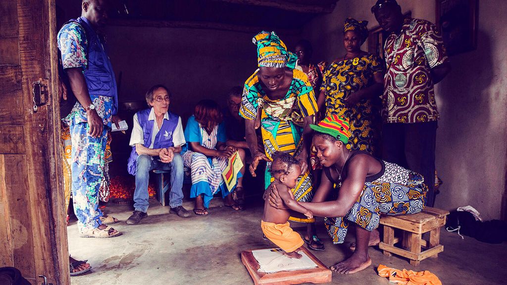 Une action de lutte contre la malnutrition infantile au Bénin.