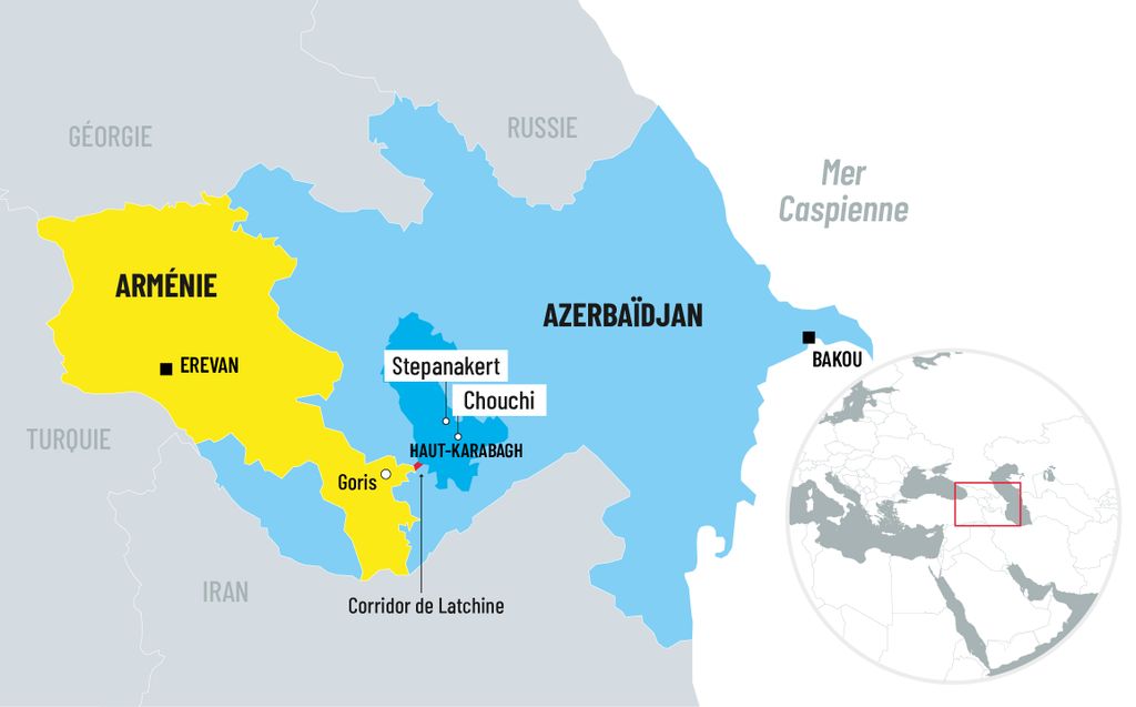 Carte de l'Arménie et du Haut-Karabagh.