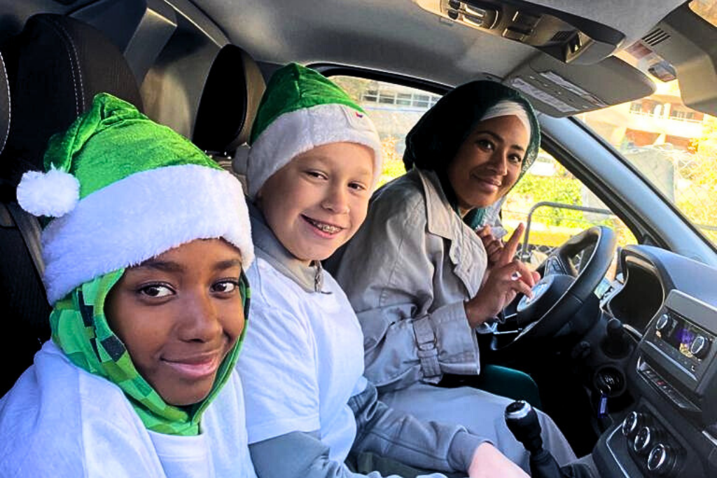 le traineau du père noël vert