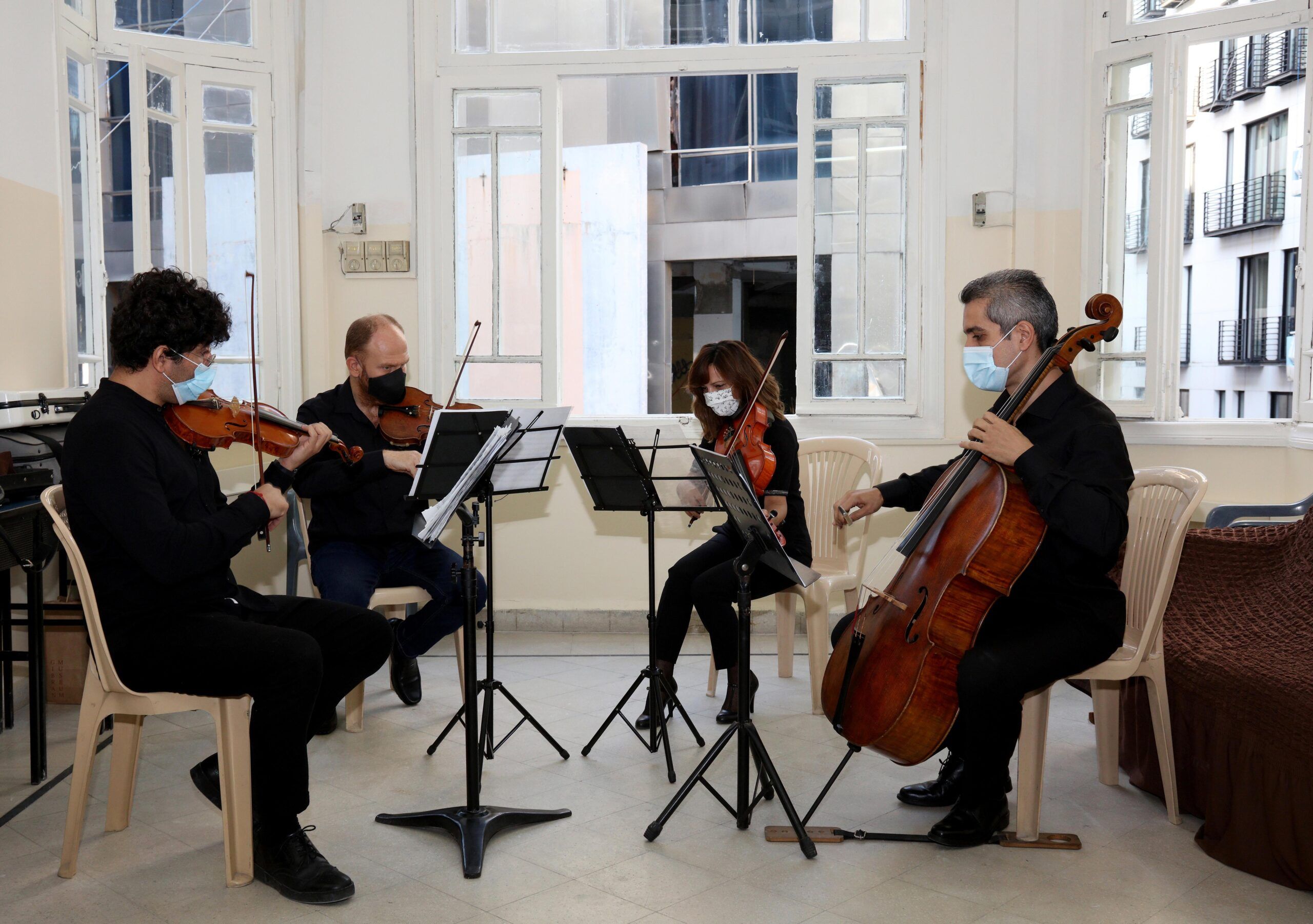 Les musiciens du Conservatoire de Beyrouth ont souhaité remercier le SPF en musique. Beyrouth : une mission à la rencontre des sinistrés