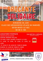 Annonce de la brocante du Secours populaire de Noisy-le-Sec le dimanche 30 juin