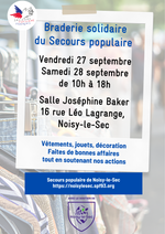 Affiche de la braderie solidaire des 27 et 28 septembre 2024