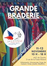 Grande braderie du Secours populaire à Quintin les 11-12 novembre. RDV à la MJC de 10 h à 18 h.