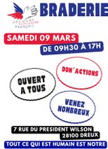 Braderie Dreux samedi 9 mars dreux