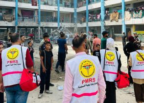 Des membres de PMRS à Gaza.
