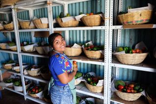 Grâce à la vente de paniers de légumes sur les marchés, des paysans du Salvador accompagnés par la Canasta Campesina voient leur quotidien s’améliorer.