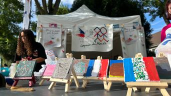 Oeuvres réalisées par les enfants pendant le village olympique