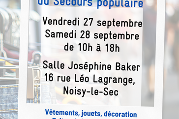 Affiche de la braderie solidaire des 27 et 28 septembre 2024